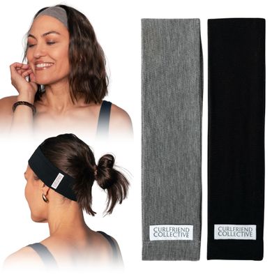 Curlfriend Collective No Sweat Headband for Women, Graphite Onyx