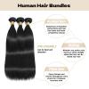1B Black Straight Human Hair Bundles 18 20 22 Inch Brazilian view 2