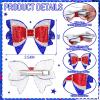 Solsew 2Pcs 4th of July Hair Bows Red White Blue Rhinestone Clips for Women view 2