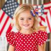 Solsew 2Pcs 4th of July Hair Bows Red White Blue Rhinestone Clips for Women view 4