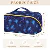 OSYWENRY Jellyfish Flowing Ribbons Large Capacity Makeup Bag for Women Girls, Travel Cosmetic Organizer with Divider & Handle, Portable Toiletry Bag view 3