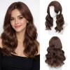 Niceone Hair Brown Wavy Wig for Women, 18 Inch Middle Part Synthetic Wig view 1