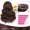 Niceone Hair Brown Wavy Wig for Women, 18 Inch Middle Part Synthetic Wig view 4