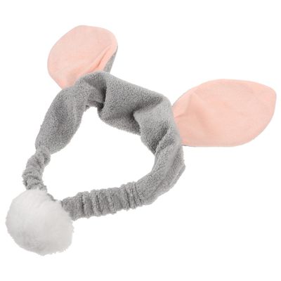 COHEALI Plush Ear Headband with Pom Pom, Cute Skincare Headband for Washing Face, Makeup Hair Accessory for Women and Teens