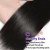 Olsmkis Straight Bundles Human Hair 24 26 28 Inch 3 Bundles Human Hair 300g 100% Unprocessed Brazilian Virgin Raw Hair Extensions Natural Black Weave Real Human Hair Bundles for Women view 4