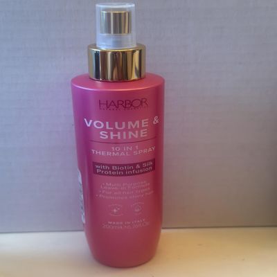 Harbor Natural Cosmetics Volume & Shine Thermal Spray, 10 in 1 Leave-In Formula with Biotin & Silk, for All Hair Types, 6.76 Fl Oz
