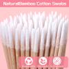 600 Pcs Precision Microblading Cotton Swabs 2.76 Inch Pointed Cotton Swabs Cottons Sticks Applicator Wood Handle Mini Pointed Tips for Eyebrow Beauty Make-up Nail Clean view 3