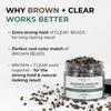 PURE KERATIN BEADS FOR HAIR EXTENSIONS, HIGH-MELTING ITALIAN FORMULA, SLAVIC PREMIUM QUALITY, NO FILLERS, ECONOMICAL USE, ALSO IDEAL FOR RE-TIPPING & BOND REPAIR (BROWN+CLEAR, 1.8 OZ/ 50G ) view 3