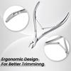 3 Packs Cuticle Nippers, Stainless Steel Nail Cuticle Trimmer Sharp Cuticle Remover Manicure Pedicure Tool Cuticle Clippers for Women Home Spa Salon Fingernails Toenails (Silver) view 4