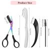 4Pcs Eye Brow Scissors for Women, Professional Eyebrow Trimmer Scissors with Comb, Brush and Eyebrow Razor Stainless Steels Eyebrows Scissor with Comb for Women view 2