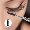 Unomor 2pcs Spiral Mascara Wands Lash Brushes with Rhinestones White and Black Eyelash Applicators for Precise Makeup and Eyelash Extension Grooming view 4
