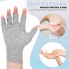4 Pairs Fingerless Cotton Gloves, Cotton Fingerless Gloves Overnight Hydration for Dry Hands, 5 Open Fingertips (Grey) view 3