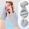 4 Pairs Fingerless Cotton Gloves, Cotton Fingerless Gloves Overnight Hydration for Dry Hands, 5 Open Fingertips (Grey) view 4