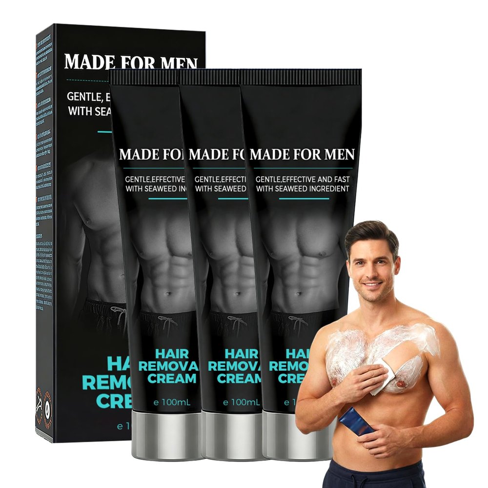 Fast-Acting Body Hair Removal Cream for Men, 2026 New Full Body Hair Removal Cream, Moisturizing Soothing Painless Depilatory Cream for Male Grooming, 100ml (3)