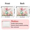 Fanciful Floral Makeup Bag, Pastel Dragonfly and Egg Design Cosmetic Pouch for Spring, Portable Canvas Zipper Toiletry Organizer 7x9 Inch view 4