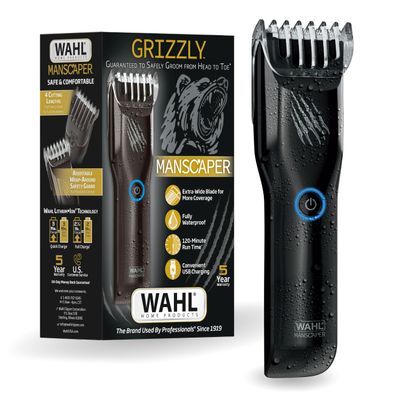 Wahl Manscaper Grizzly Cordless Wet/Dry Groin & Body Hair Trimmer for Men