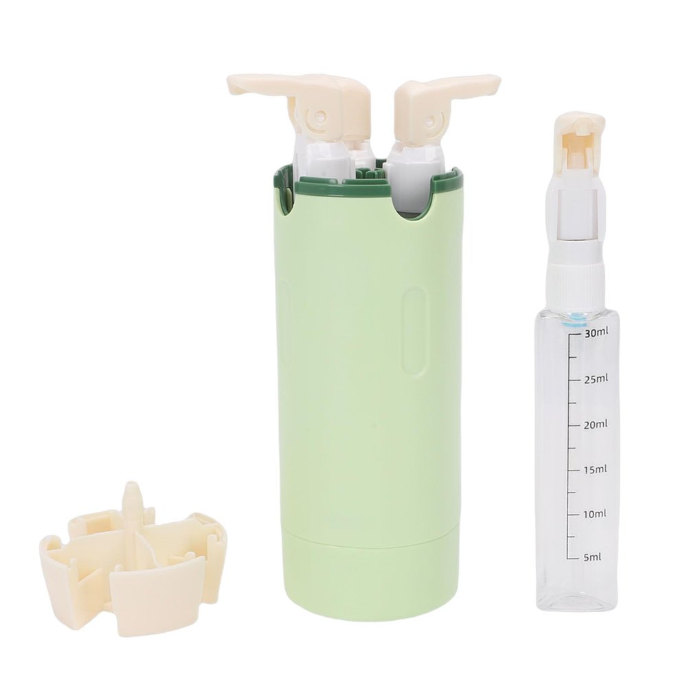 TARSHYRY 4 in 1 Travel Dispenser Bottle, 4pcs 30ml Leakproof Shampoo Conditioner Bottles with Built in Silicone Sealing, for Toiletries Travel Kit TSA Approved (Green)