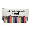 Pavilion Gift Company - Loves To Read - Zippered Pouch Books Reading Reader Makeup Toiletry Travel Bag view 1