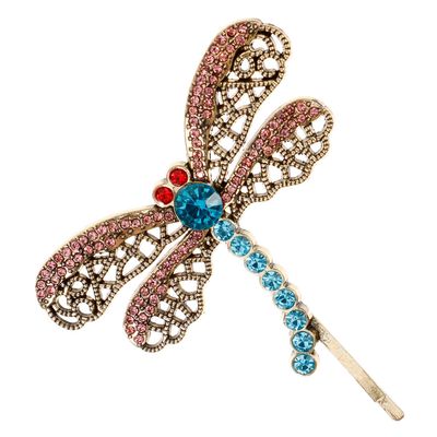 DECORNIJIA Rhinestone Dragonfly Hair Clip and Butterfly Barrette Metal Alloy Hairpin for Women Vintage Style Decorative Hair Accessories
