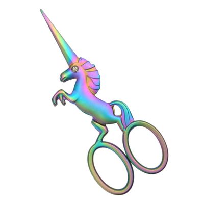 SEWACC Beauty Scissors Eyebrow Trimmer Facial Hair Scissors Stainless Steel Alloy Vintage Horse Shape Precise Beard and Mustache Trimming