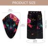 Tangopi Art Black Cat Floral Microfiber Bathrobe and Hair Towel Wrap Set for Women Quick Dry Shower Towels Wrap Absorbent Soft Bath Robe and Hair Drying Cap for Spa After Shower view 2