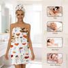 Tangopi Cute Bear Flower Love Microfiber Bathrobe and Hair Towel Wrap Set for Women Quick Dry Shower Towels Wrap Absorbent Soft Bath Robe and Hair Drying Cap for Spa After Shower view 3