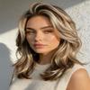 WIGER 13x6 Lace Front Wavy Wig Mix Blonde Filp Curls Layered Wig Free Part view 1