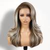 WIGER 13x6 Lace Front Wavy Wig Mix Blonde Filp Curls Layered Wig Free Part view 2