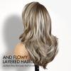 WIGER 13x6 Lace Front Wavy Wig Mix Blonde Filp Curls Layered Wig Free Part view 4