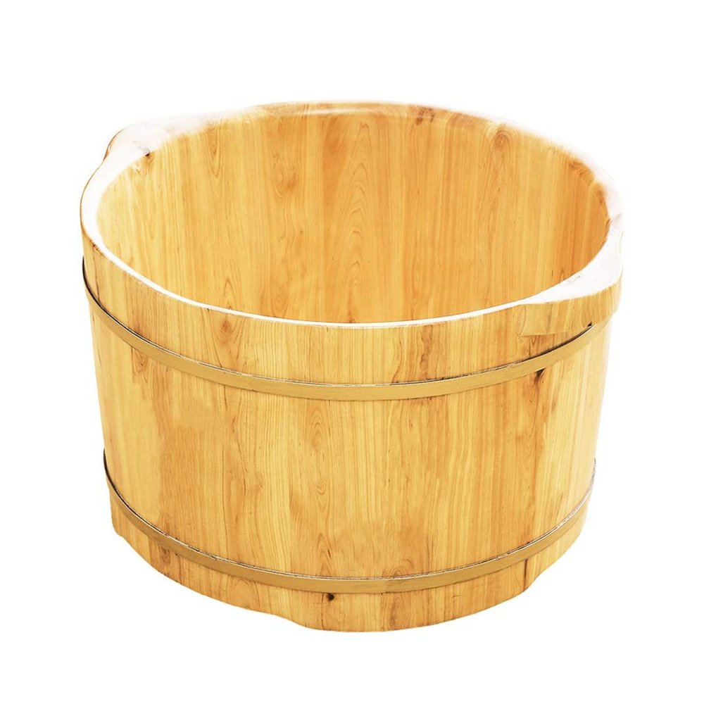 Foot Relaxing Barrel Bowl for Feet Stress Relief, Handmade Wooden Footbath Tubs