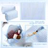 Sanwuta 8 Pcs Initial Seersucker Cosmetic Bags Bulk A-z Chenille Letter Patches Seersucker Makeup Bags Stripe Preppy Storage Pouch Toiletry Travel Organizer for Bridesmaid Gift(Light Blue) view 3