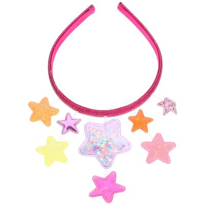 INOOMP Star Hair Headband for Women, Red Plastic Decorative Hairband for Party and Bridal Accessories, Lightweight Headpiece for Wedding and Celebration