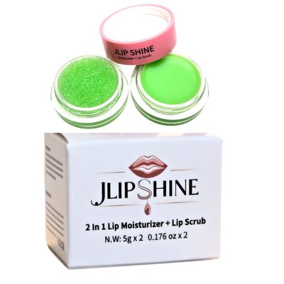 JLipShine 2 in 1 Lip Moisturizer and Lip Scrub, Exfoliating and Hydrating Formula,Smooth. Nourish. Shine. 5g x 2, 0.176 oz (Vanilla,flavor)