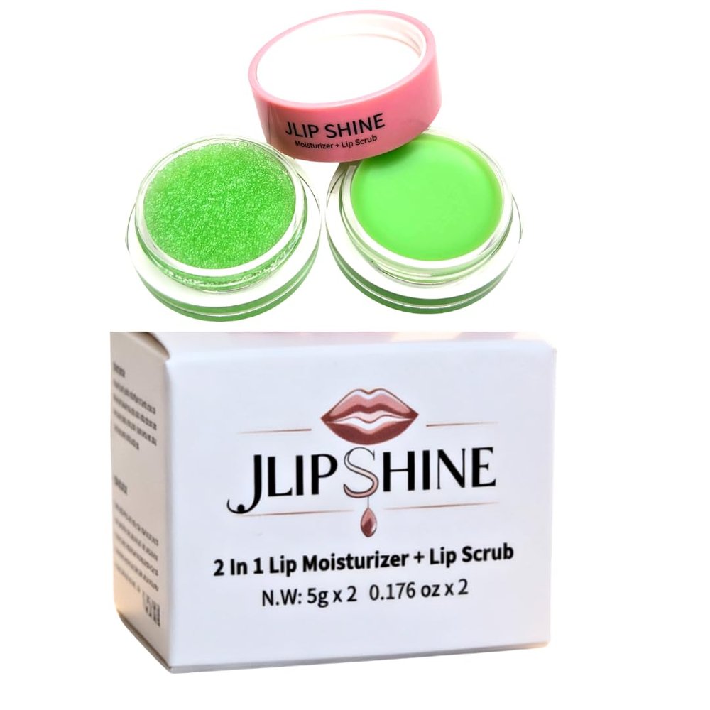 JLipShine 2 in 1 Lip Moisturizer and Lip Scrub, Exfoliating and Hydrating Formula,Smooth. Nourish. Shine. 5g x 2, 0.176 oz (Vanilla,flavor)