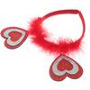 BIUDECO Valentines Heart Headband with Soft Plumage Love Heart Design, Romantic Hair Accessories for Women, Fancy Hair Dress up Headband for Wedding Party and Valentines Day view 1