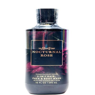 Bath and Body Mens 3-in-1 Hair, Face & Body Wash Pack of 1 (10 fl oz / 295 mL, Nocturnal Rose)