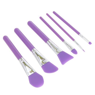 Artibetter Silicone Makeup Brush Set 6pcs Purple Facial Mask and Foundation Applicator Cosmetic Tools for Women Beauty and Personal Care