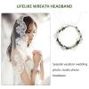 Mobestech Lifelike Wreath Headband Artificial Flower Garland Hairband White Beach Holiday Bridal Hair Wreath for Women Wedding Accessories view 3