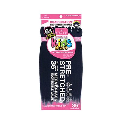 Mayde beauty 6X Braid Nation Kid 18" (1 - Jet Black)