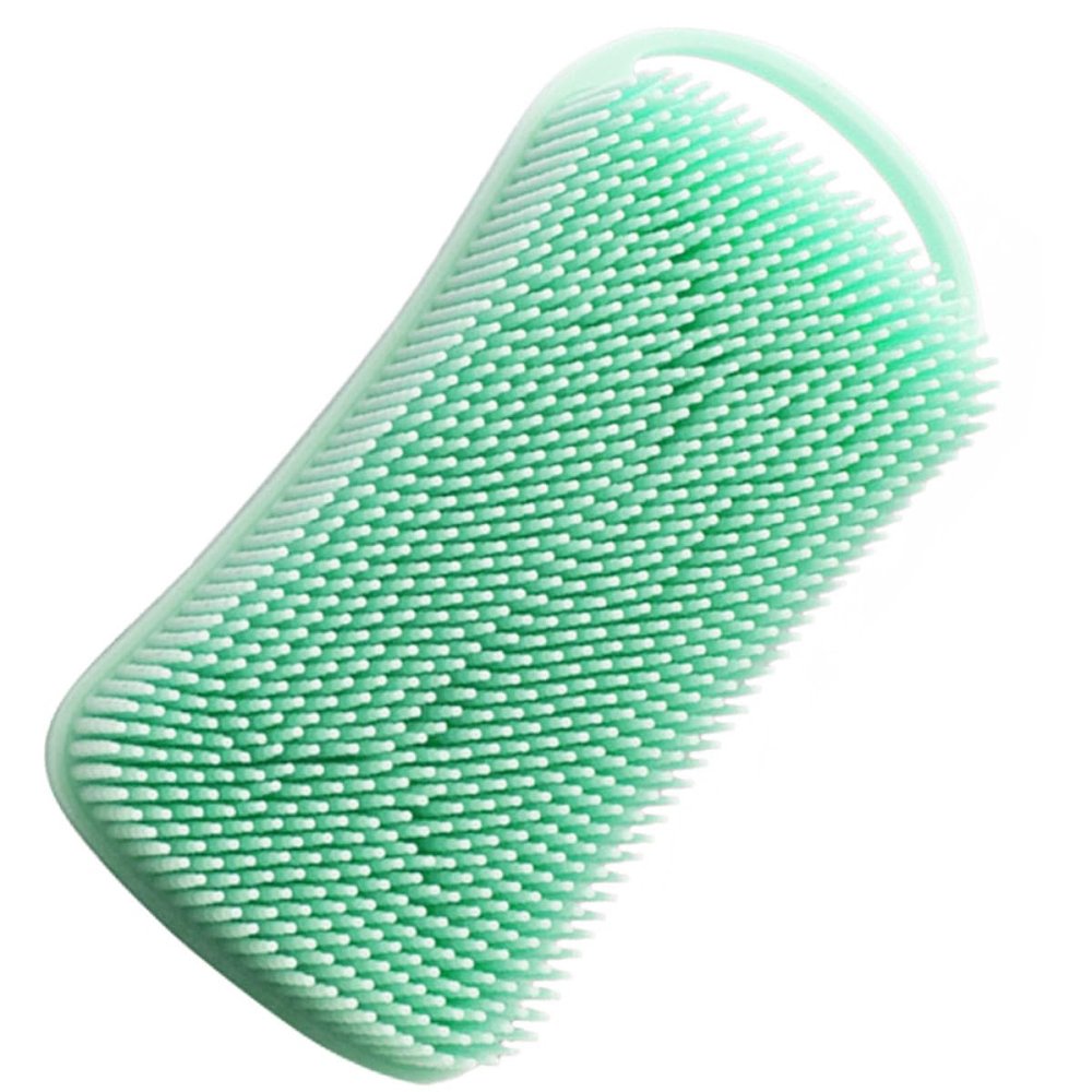 CONGARTENO Soft Silicone Body Scrubber and Exfoliating Bath Brush with Hook, Dual-Sided Square Silicone Shower Scrubber for Sensitive Skin, Gentle Scalp and Body Cleaning, Suitable