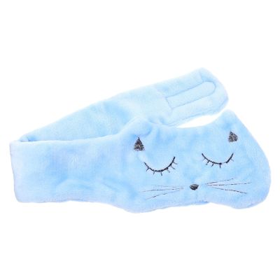 DINHEAROM Flannel Embroidered Cat Hairband Makeup Headband for Women, Soft Skincare Hair Band for Face Washing and Home Use