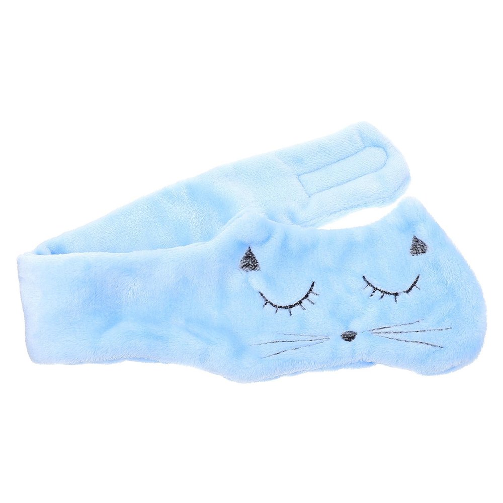 DINHEAROM Flannel Embroidered Cat Hairband Makeup Headband for Women, Soft Skincare Hair Band for Face Washing and Home Use