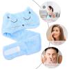 DINHEAROM Flannel Embroidered Cat Hairband Makeup Headband for Women, Soft Skincare Hair Band for Face Washing and Home Use view 3