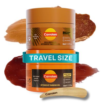 Carroten Travel Size Intensive + Shimmer Tanning Gel Set, 1.7 oz Each