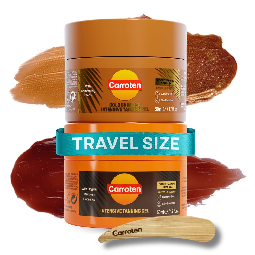 Carroten Travel Size Intensive + Shimmer Tanning Gel Set, 1.7 oz Each