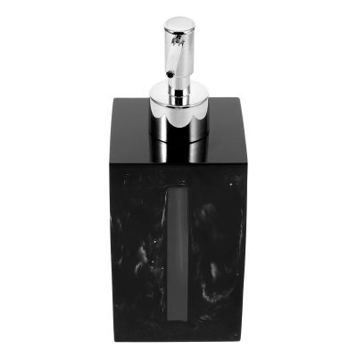 STOBAZA 500ml Black Resin Lotion Pump Bottle, Empty Shampoo Container Refillable Dispenser for Bathroom and Hotel Use with Silver Pump Head