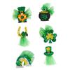 WRITWAA 6pcs St Patricks Day Shamrock Hair Clips Set, Creative Festival Hairpins, Green Leprechaun, Rainbow, Hat, Horseshoe, Pot of Gold Designs, Decorative Hair Accessories view 1