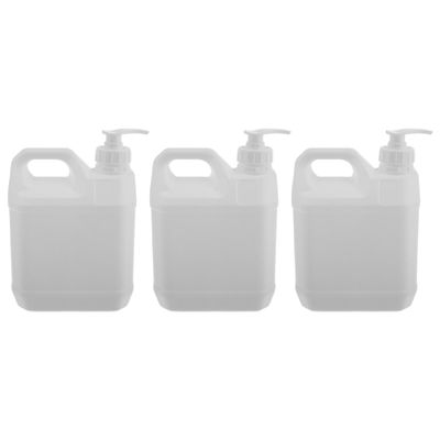 Beaupretty 3pcs 2l Milk White Pump Bottle Dispensers Refillable Plastic Liquid Storage Containers for Shampoo Conditioner Shower Gel Bathroom Use