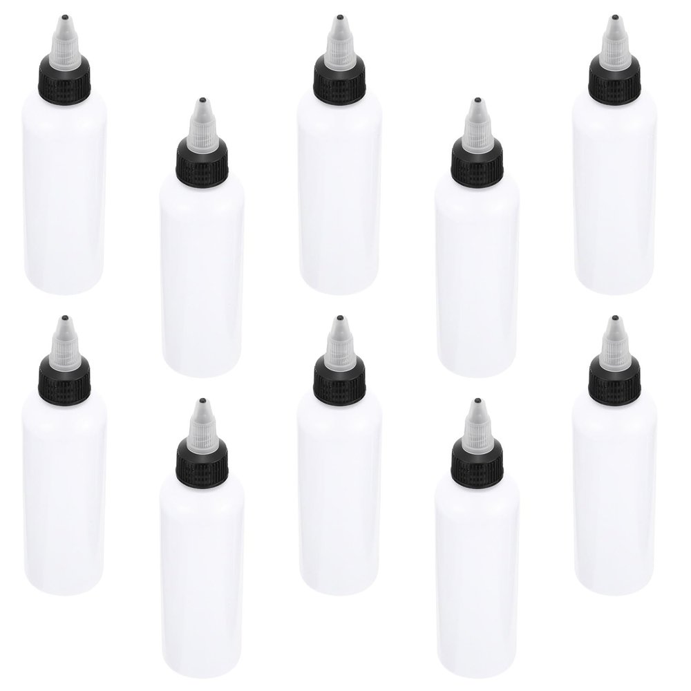 ABOOFAN 20pcs 120ml White Refillable Squeeze Bottles Pointed Mouth Applicator Bottles for Hair Dyeing and Coloring Professional Salon Use
