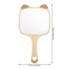 TEHAUX Creative Wood Handle Handheld Makeup Mirror for Cute Raccoon Shape Portable Mirror for Home and Travel Simple Wooden Frame view 2